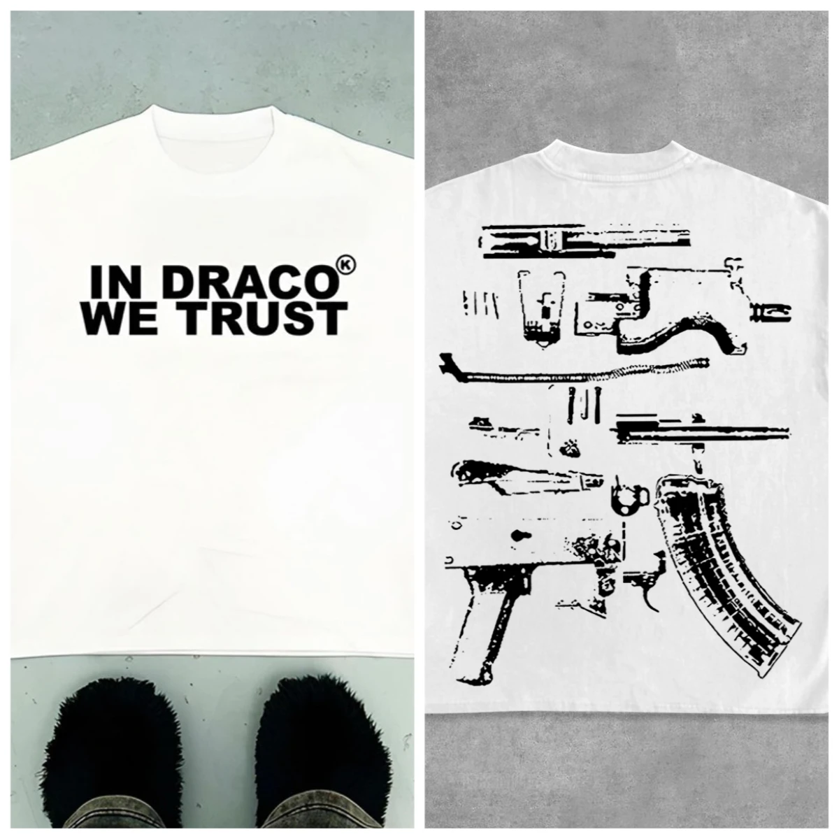 2026 Vintage In Draco We Trust Print Graphics Cotton Casual T-shirt Men Y2K Short Sleeves Oversize Streetwear Women Tee Tops