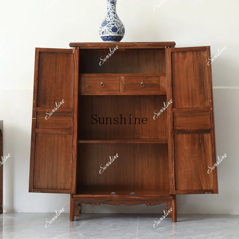 Chinese ebony rounded corner shoe cabinet classical furniture retro simple modern FT