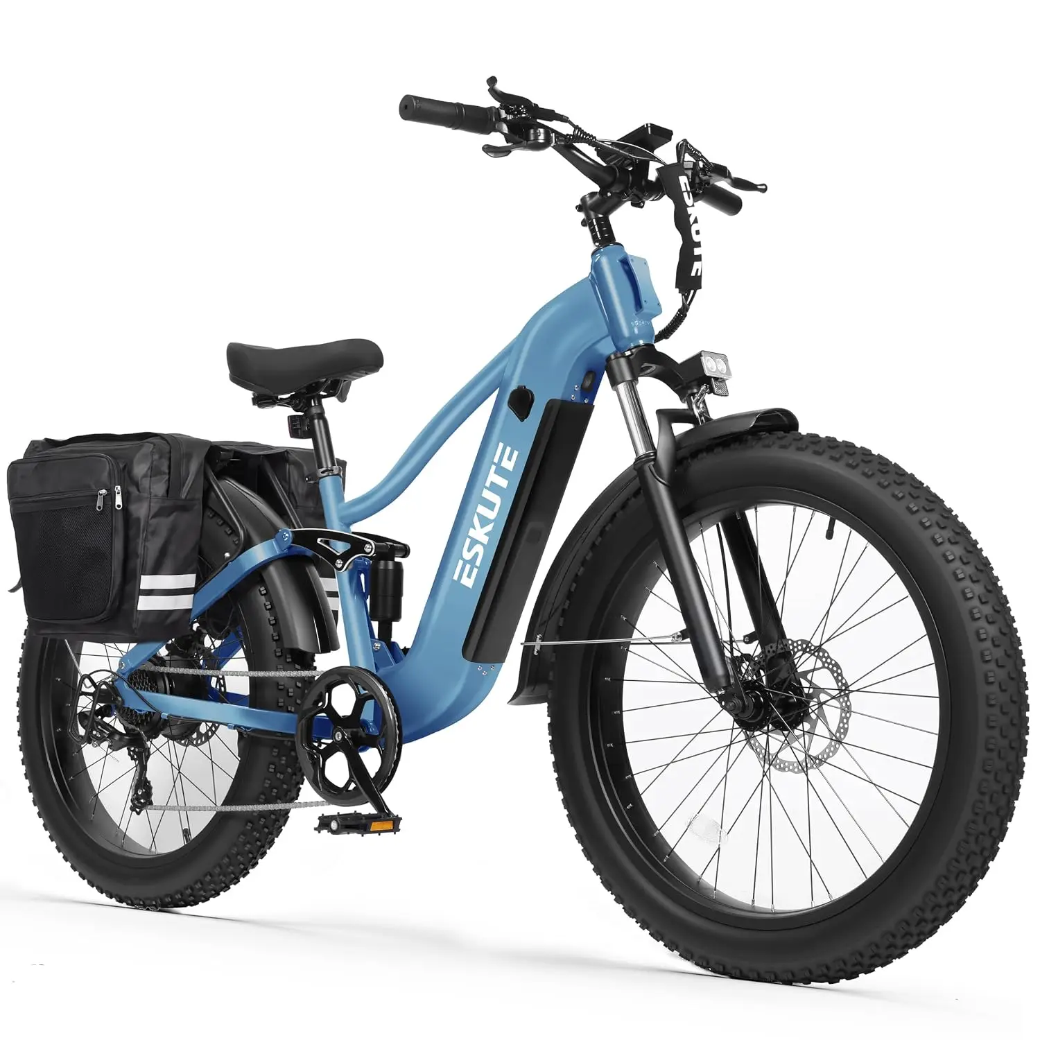 48V 20.8Ah Electric Bike 86 Miles 32+MPH 1800W 26x4.0 Fat Tire Step-Over 8-Speed Full Suspension Mountain E-Bike, Customized