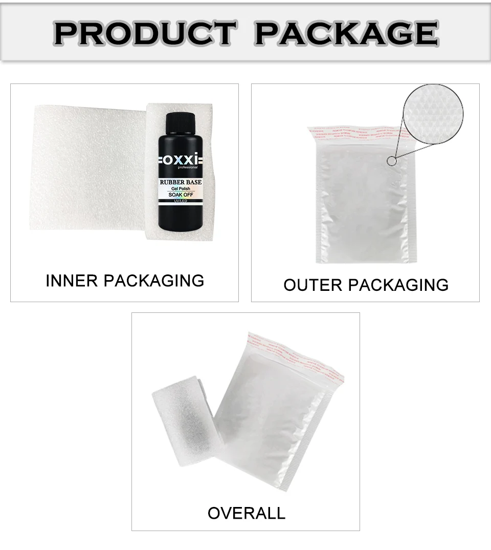 OXXI 50ml Großvolumiges Rubber Base Gel Semi-Permanent No-Wipe Top für Gel-Nagellack Maniküre Dickflüssiger UV-LED-Nagel-Unterlack Gellac – Detail 4