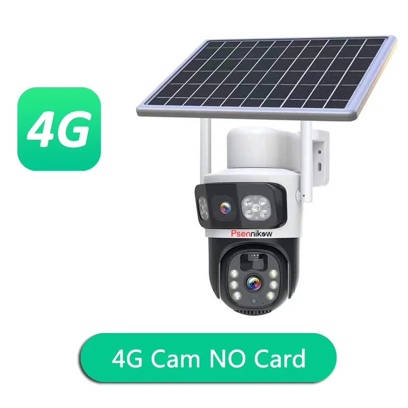 Dual Screen 4G Solar Night-Vision Outdoor 8MP Low Power Battery Wireless Dual Lens Security Protection Auto Tracking Camera