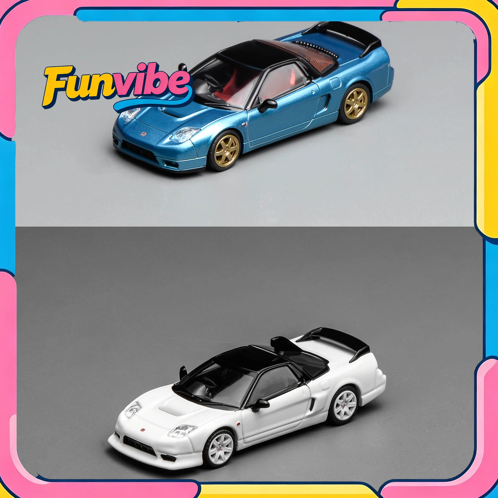 

MOTORHELIX 1/64 ScaleHonda NSX-R White Blue Diecast Alloy Model Car Simulation Collectible cars model room display toys boy gift