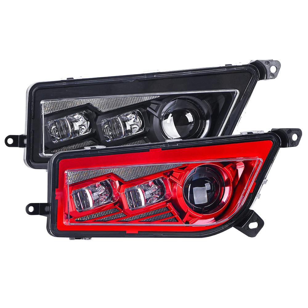أجزاء وملحقات Atv Utv سطوع فائق 120 واط LED لمبة المصباح H4 H/l شعاع مع عيون الملاك DRL لـ Polaris RZR 1000 14-16 #1