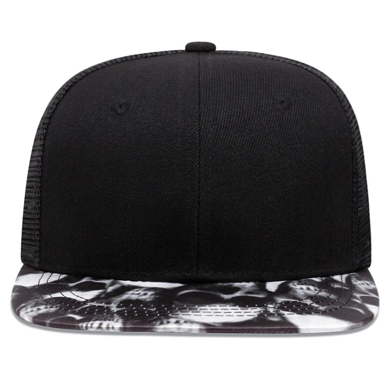 Fashion Camo Skull Embroidered Baseball Hat Men Women Adjustable Hip Hop Snapback Caps Adult Unisex Sunshade Cowboy Hat ﻿