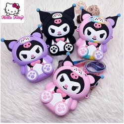 sanrio hello kitty cartoon silicone coin purse coin pouch cute children's shoulder bag baby mini storagebirthday gift anime doll