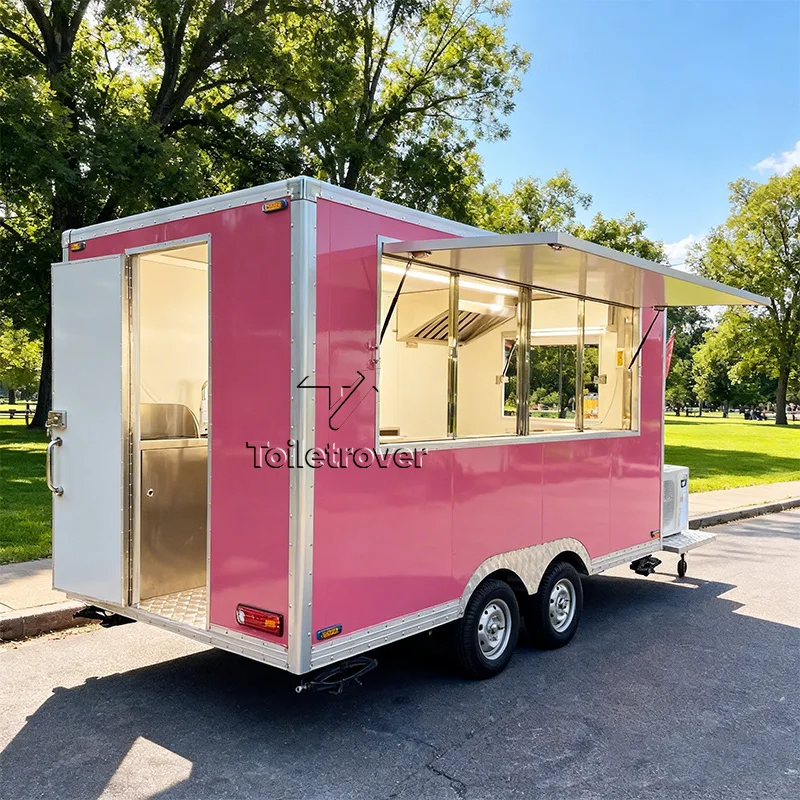 

Полностью оборудованный фудтрак-прицеп для хот-догов, мобильный коммерческий фудтрак с кухней