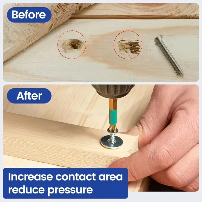 300 PCS M2.5 * 6 * 0.5 arruelas planas de aço inoxidável, parafusos de metal galvanizados duráveis e arruelas de parafuso