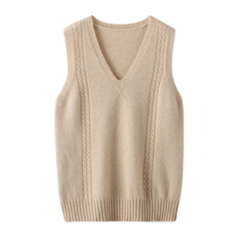 Women's Wool Knitted Vest Short 2023 Spring and Autumn New Retro Jacquard Pullover Crop-Top Outerwear Vest