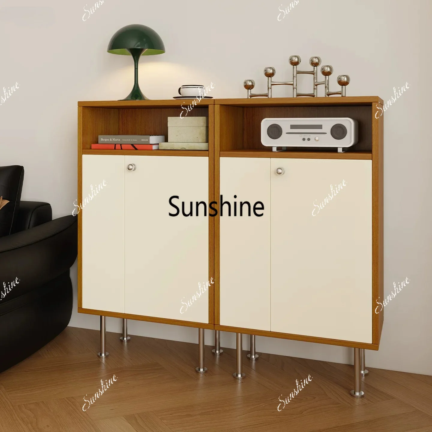 Modern simple color matching storage TV side cabinet dining side cabinet living room lockerTJ