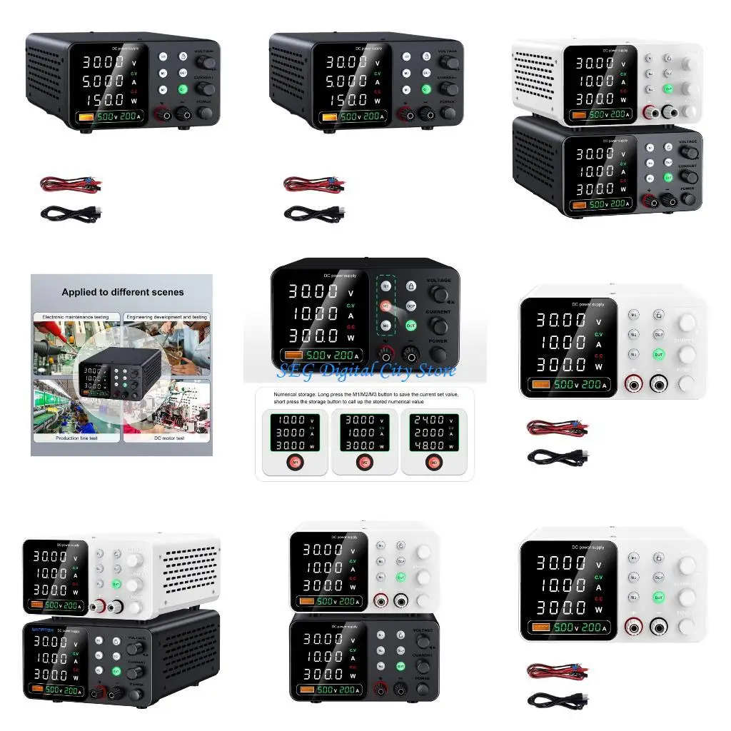 

U75B 0 to 30/60/120V Adjustable Power Supply Encoders Knob 4Digit Display US Plug