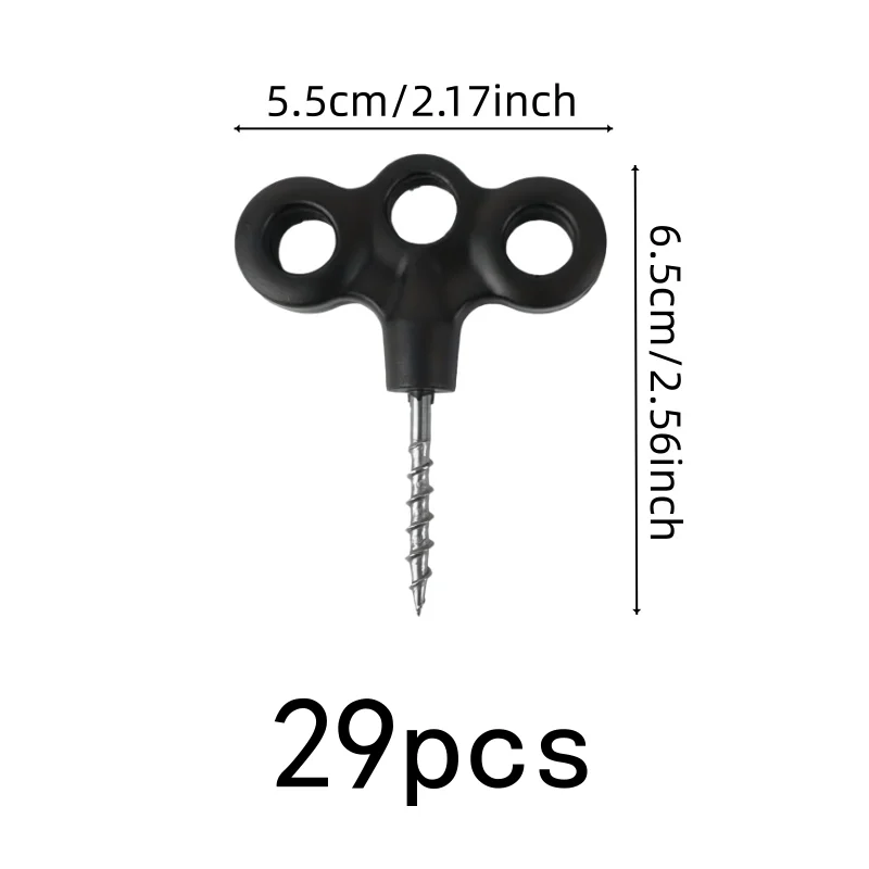 29 pcs Camping Tent Nails for RV Awning Anchoring, Easy Screw Into Ground, Galvanized Steel Body, Multipurpose