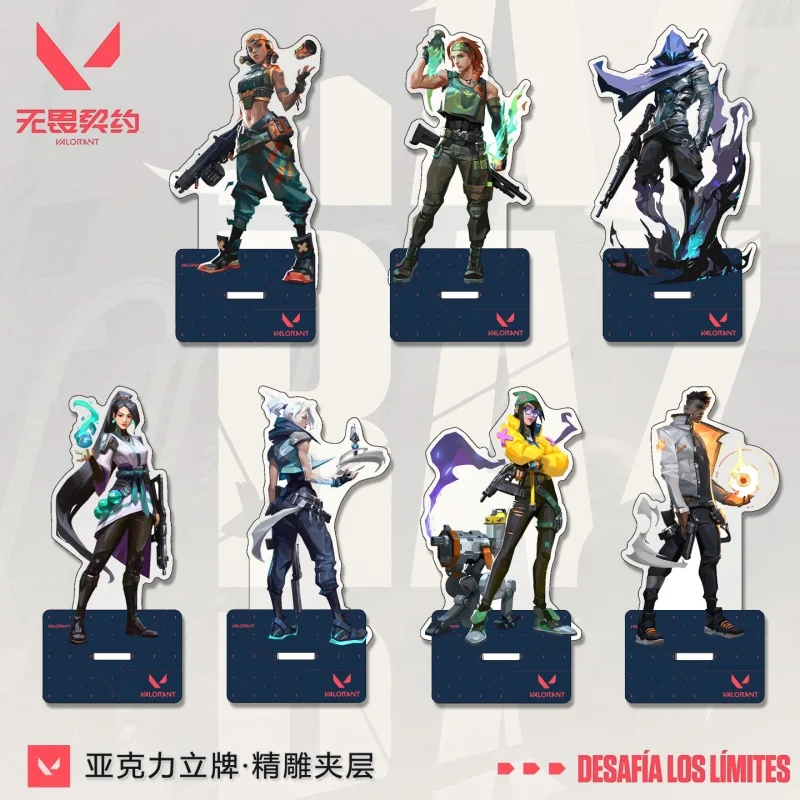 Game Valorant Anime Jett Omen Sova Sage Acrylic Stand Model Figure Cosplay Plate Fans Keychain Desk Decor Plate Gift