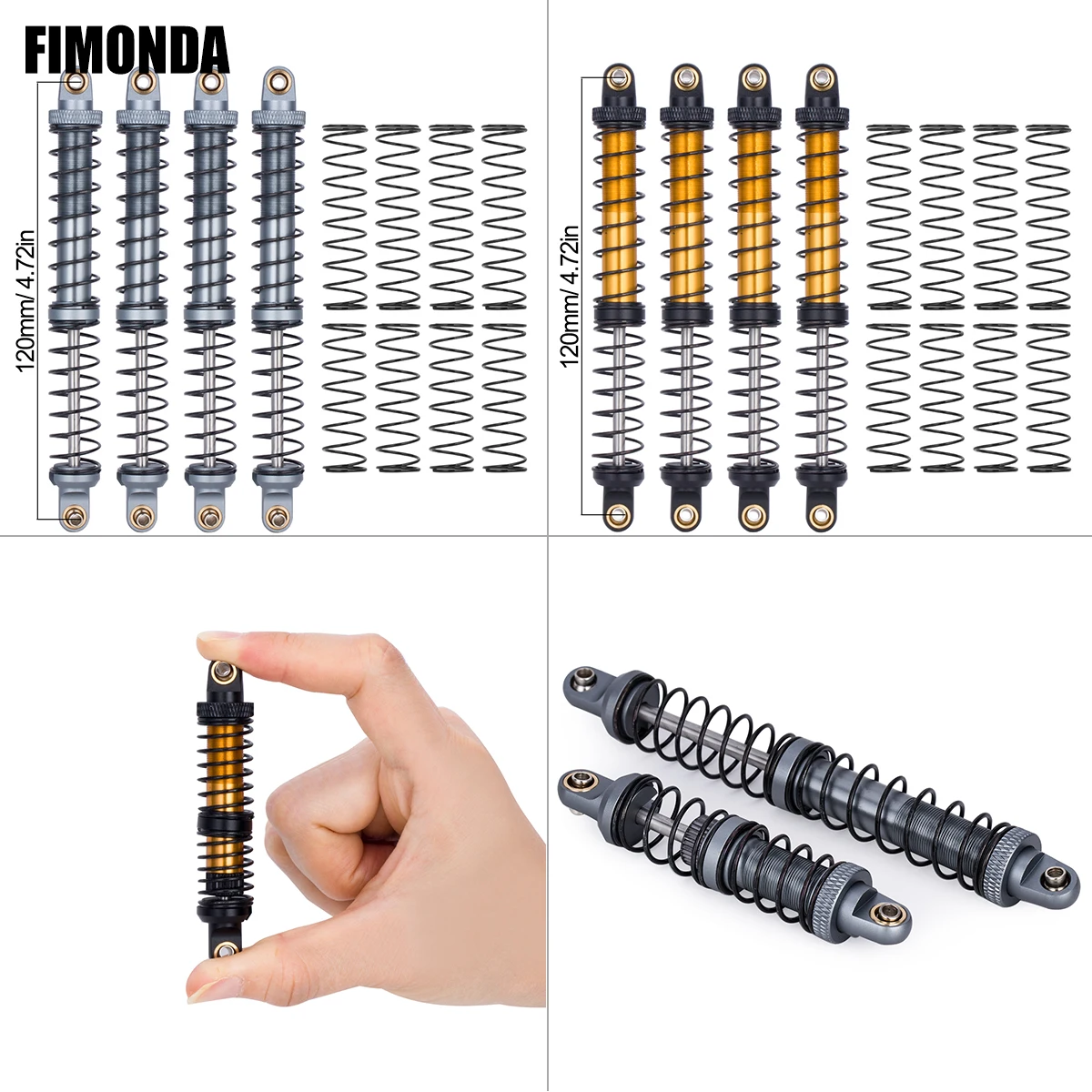 70 مللي متر-120 مللي متر ممتص الصدمات المعدني النفط المثبط ل 1/10 RC الزاحف سيارات (SCX10 ، TRX4 ، TRX6 ، 90046 ، AXI03007 أجزاء التعليق)