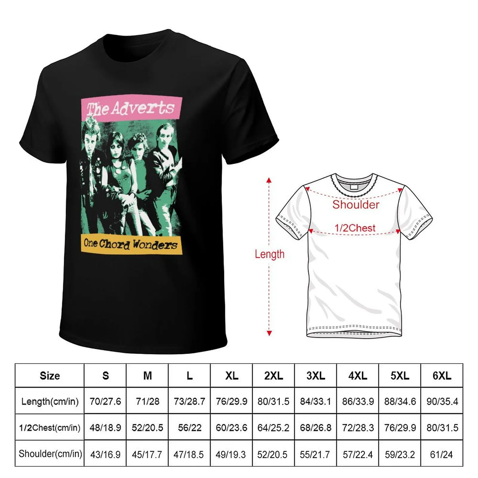 The Adverts One UK Punk Rock T-Shirt Work Basic Short Sleeve Top