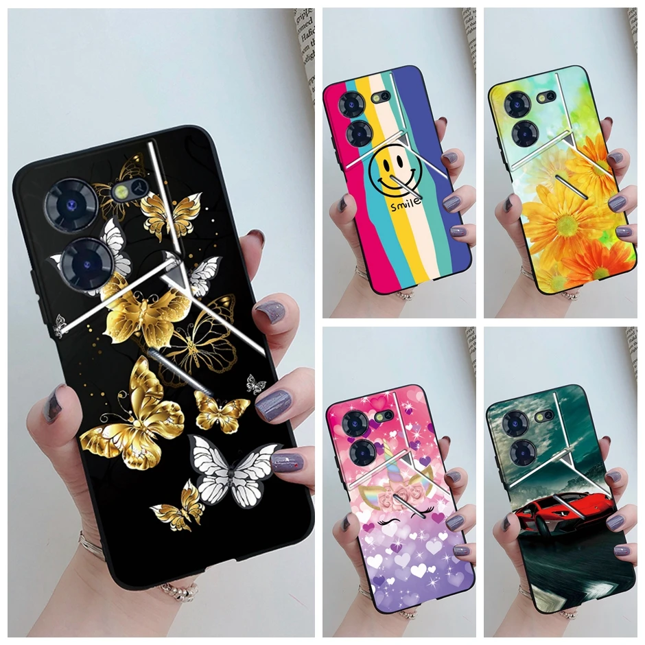 For TECNO POVA 5 Pro Cover 5pro Pova5pro Phone Case LH8n Butterfly Light Pattern Silicone Soft Cases for Tecno Pova5 Pro Fundas