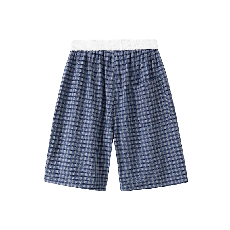 

Мужские шорты премиум-класса: новые летние, из ледяного шелка, прохладные, свободные, в клетку, универсальные, укороченные брюки, уличная мода, повседневные, для путешествий, кэжуал-шорты