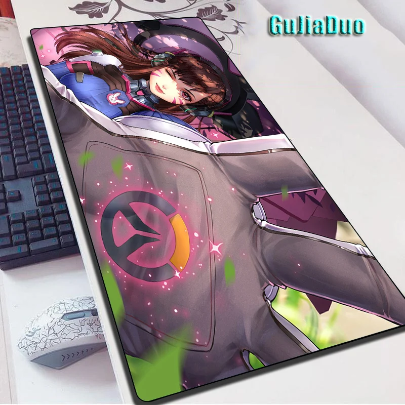 D.Va Alas Mouse Anime Gamer XXL Ukuran Besar Papan Ketik Komputer Meja Matras Gaming Aksesori Kawaii Comic Mousepad PC Metallo