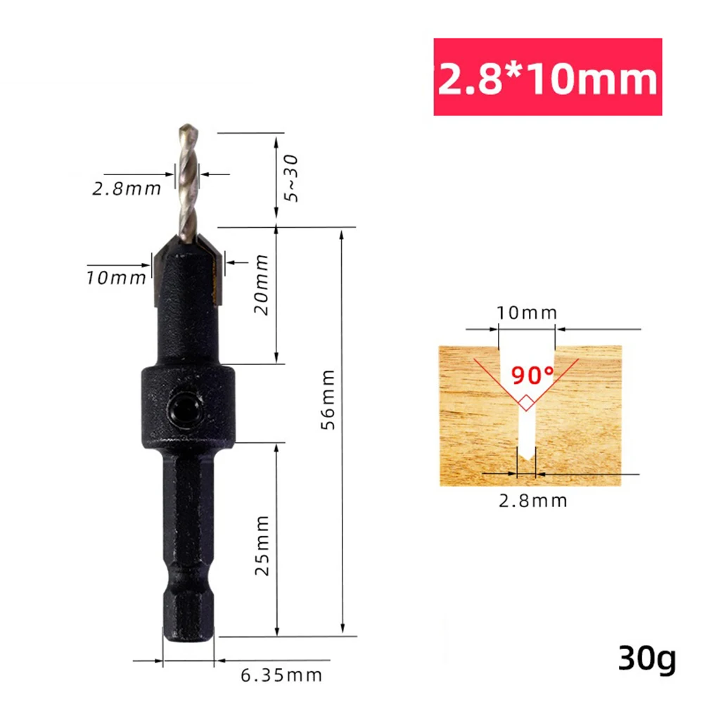 Imagem -05 - Woodworking Hex Shank Countersink Drill Bit Salad Drill Step Drill Bit For Woodworking Drilling Counterbore 1pc 6.35 mm