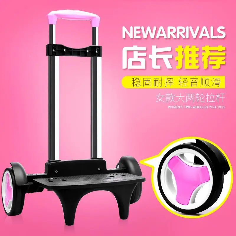 Backpack Trolley Foldable Cart 6 Wheels Rolling-Luggage Carts Aluminium Alloy Luggage Hand Cart for School Bags