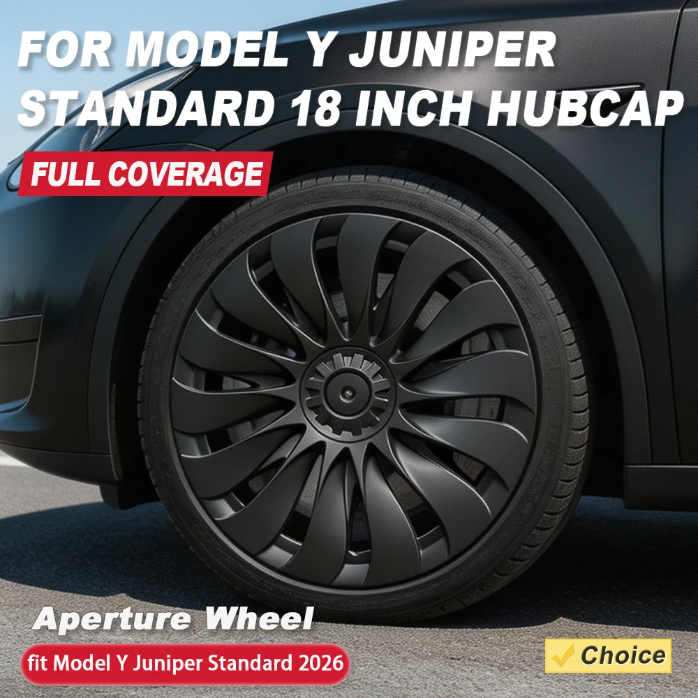Aperture Wheel Cover 4PCS Hub Caps For Tesla Model Y Juniper Standard 2026 Full Rim 18 Inch Performance Replacement Accessories