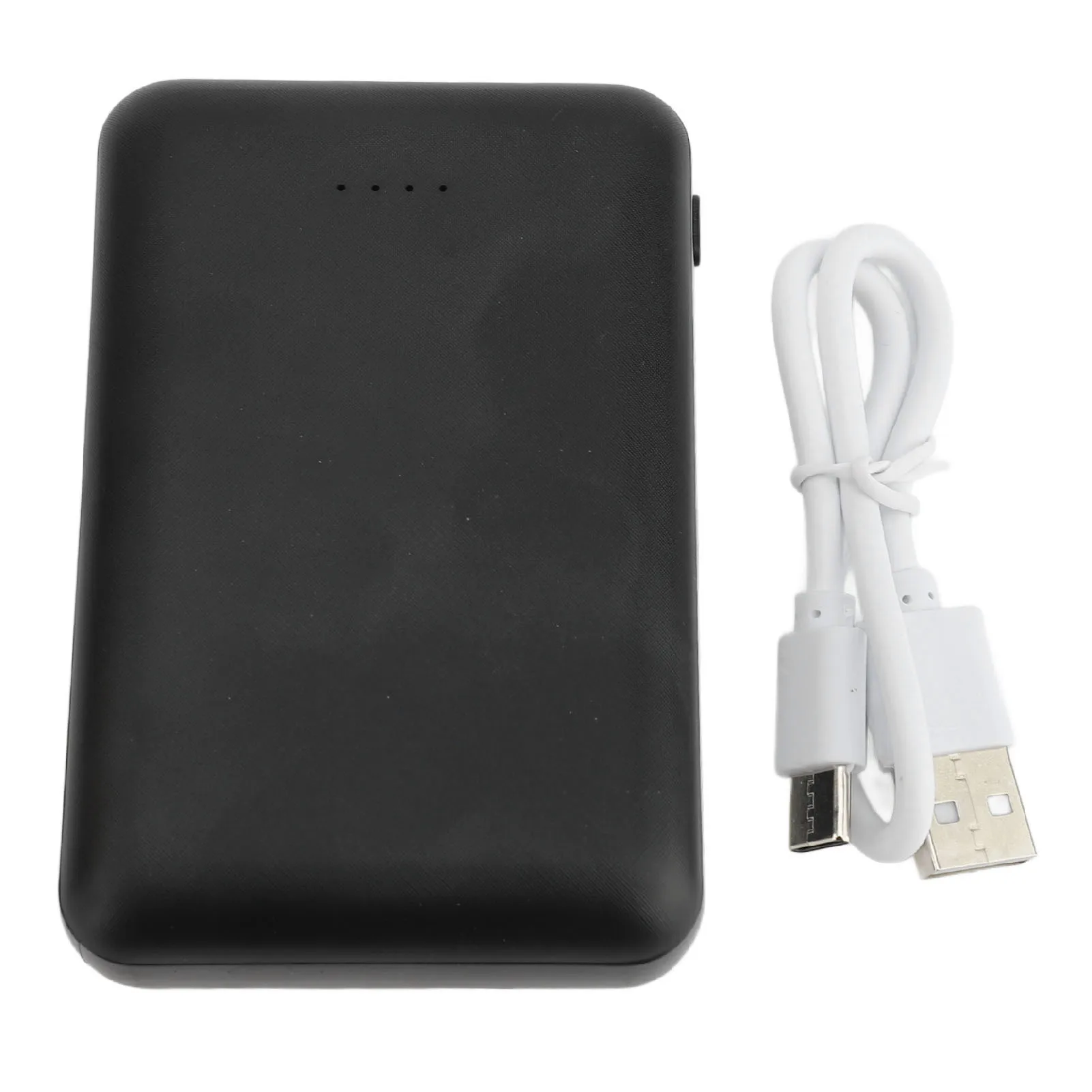 باور بانك 5 فولت، بطارية 10000 مللي أمبير في الساعة، تيار مستمر USB من النوع C، شاحن محمول لسترات التدفئة والسترات والسراويل باللون الأسود