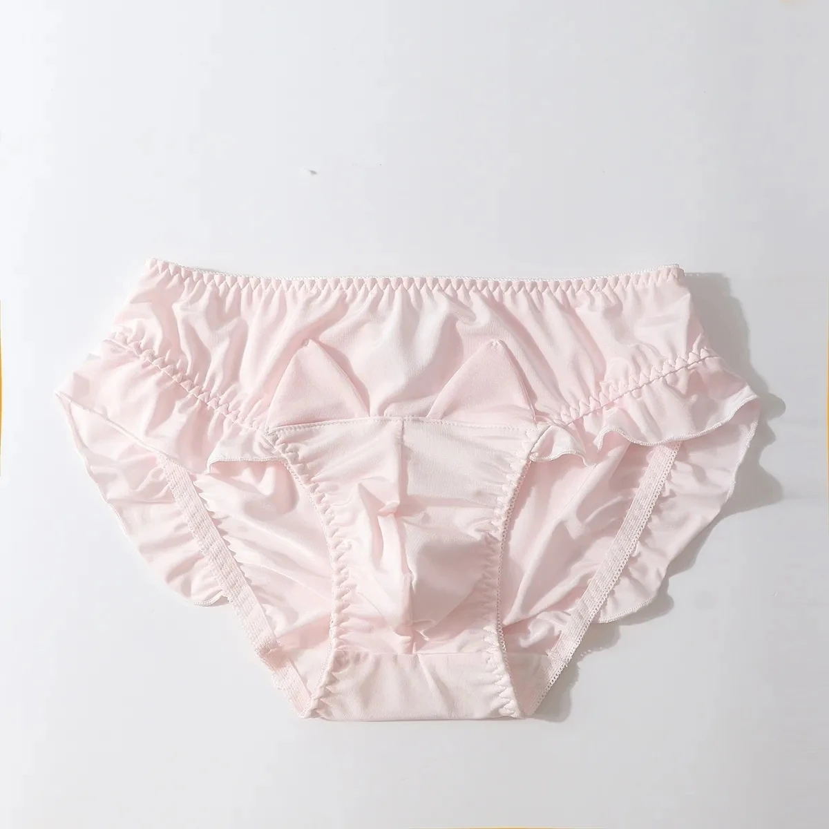 ชุดชั้นในเซ็กซี่ กางเกงในชายแบบน่ารัก กางเกงในชายแบบมีระบาย นุ่ม สบาย ระบายอากาศได้ดี สัมผัสนุ่มดุจแพรไหม