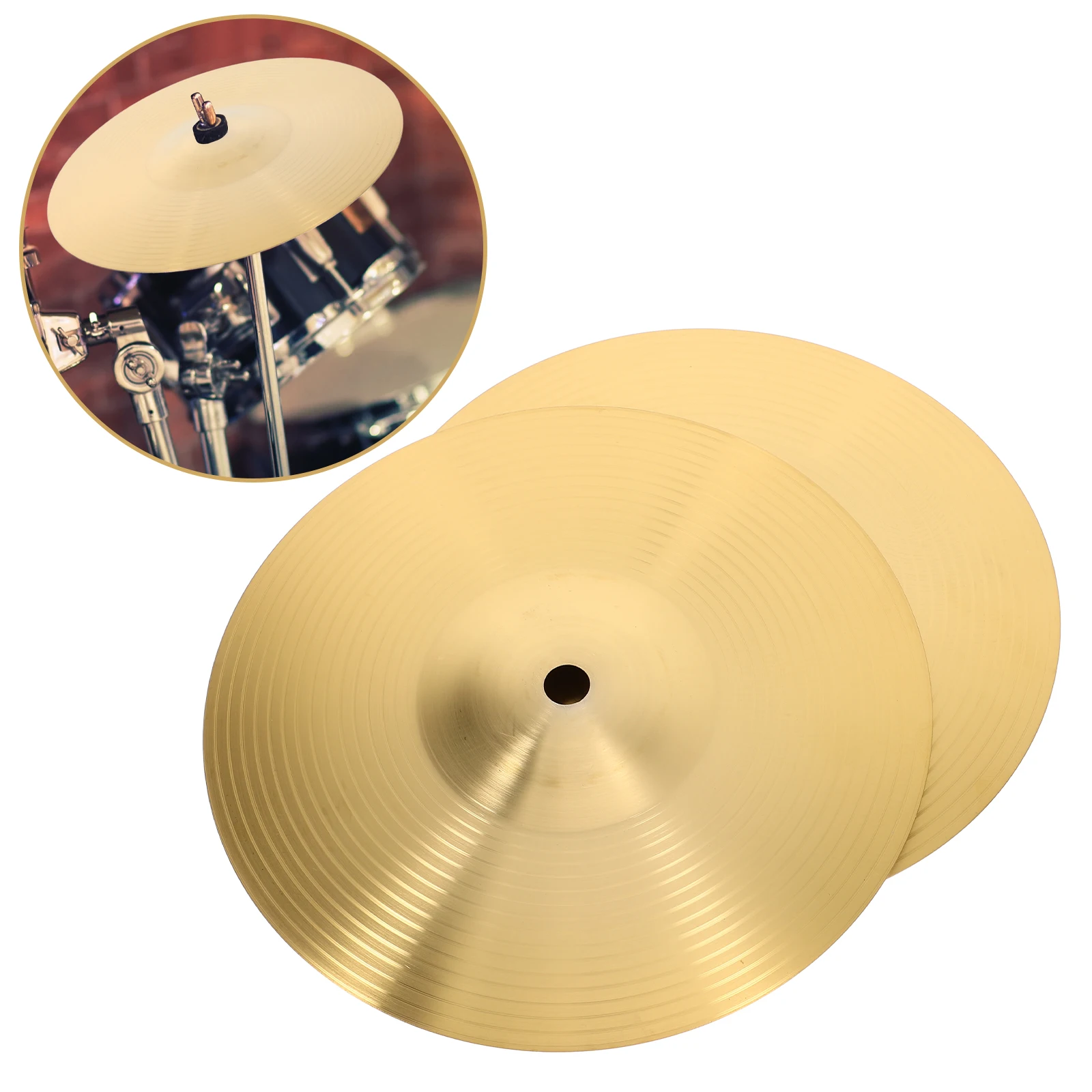

2pcs 6Inch Brass Cymbals for Jazz Drum Set Crash Practice Smooth Edges Lightweight Metal Percussion Accessories