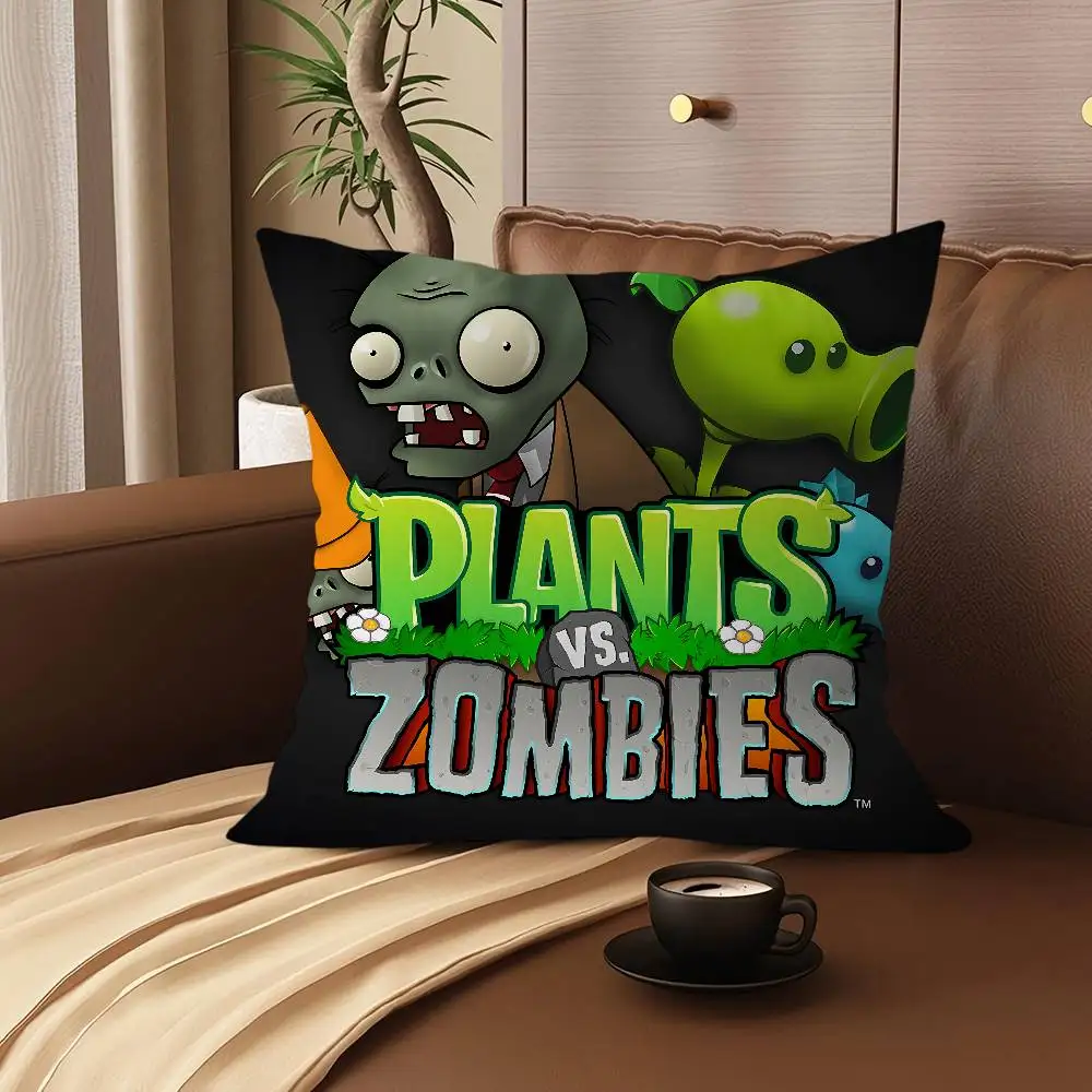 بارد P-النباتات مقابل. Z-الزومبي مكتب وسادة المخدة غطاء وسادة السيارة 45X45CM قطني المخدة أريكة غطاء وسادة #2