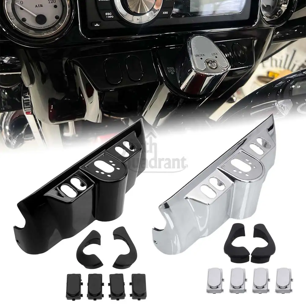 

Motorcycle Inner Fairing Cap kit Switch Panel Cover Accent Trim For Harley Touring Electra Street Glide FLHTC FLHTCU 1996-2013