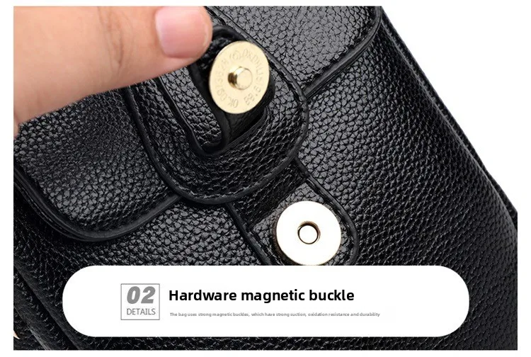 Mini-Multifunktions-Umhängetasche aus Leder für Handy/Sport, Cross-Taschen mit Kopfhöreranschluss, mehrlagige Damentasche mit Abdeckung – Detail 32