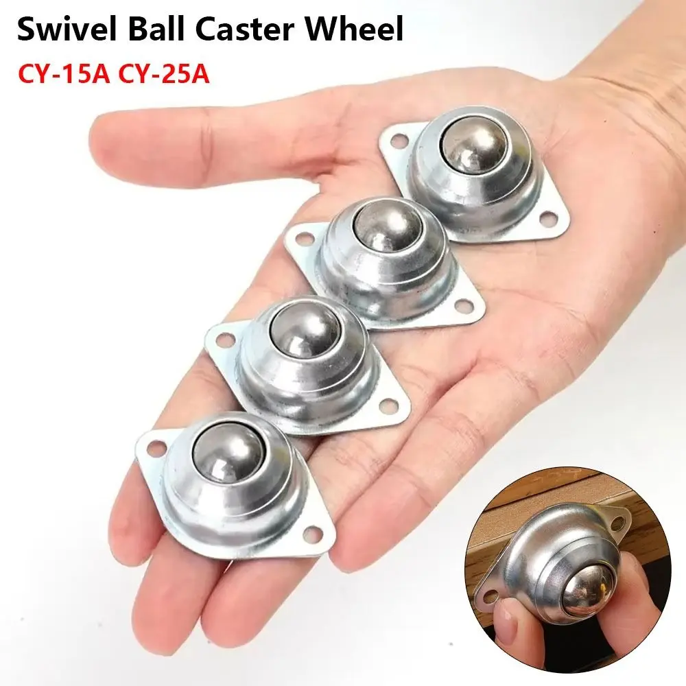 1Pcs CY-15A CY-25A Swivel Ball Caster Wheel Galvanized 304 Carbon Steel Roller Ball Transfer Unit Metal Mounting Plate