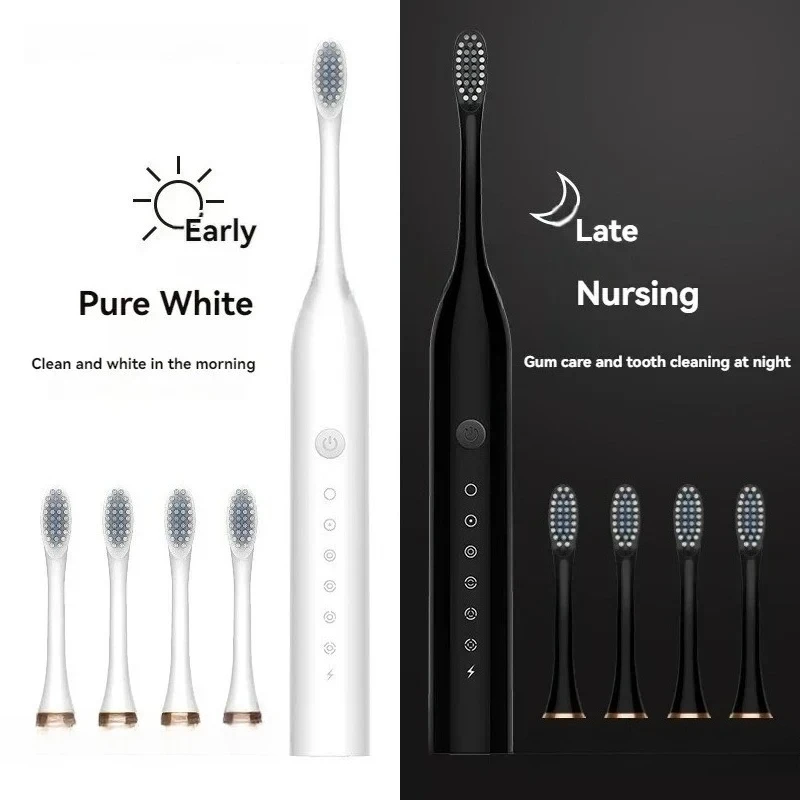 

Electric Ultrasonic Toothbrush – 6-Speed, USB Rechargeable, Waterproof with Soft Bristles for Adults & Couples