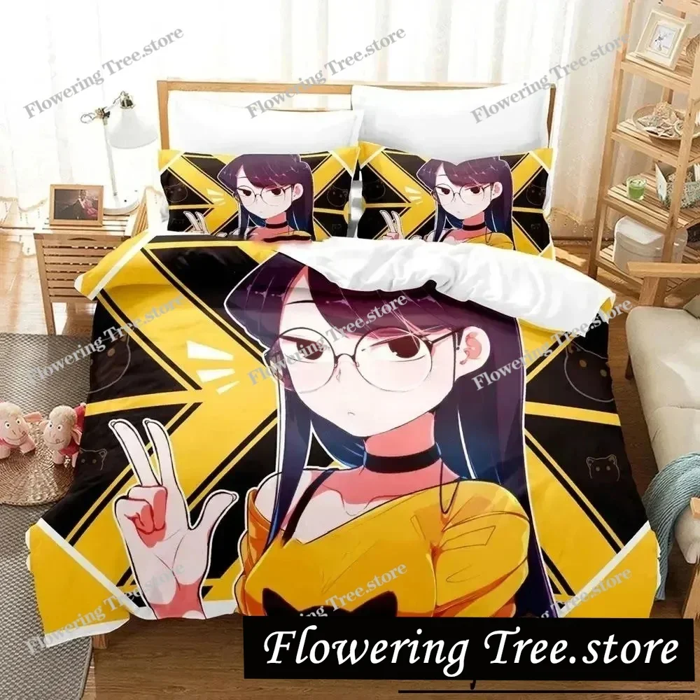

Anime Komi Can't Communicate Bedding Set Duvet Cover Bed Set Quilt Cover Pillowcase Comforter king Queen Size Boys Adult