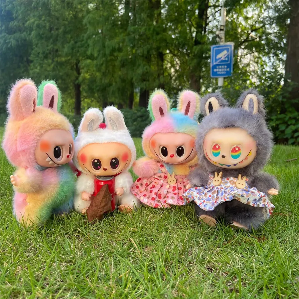 

Labubu Mini 17cm Plush Doll Clothes Outfit Accessories Labubu Clothes Vinyl Doll Suit Palace Flower Skirt Clothes