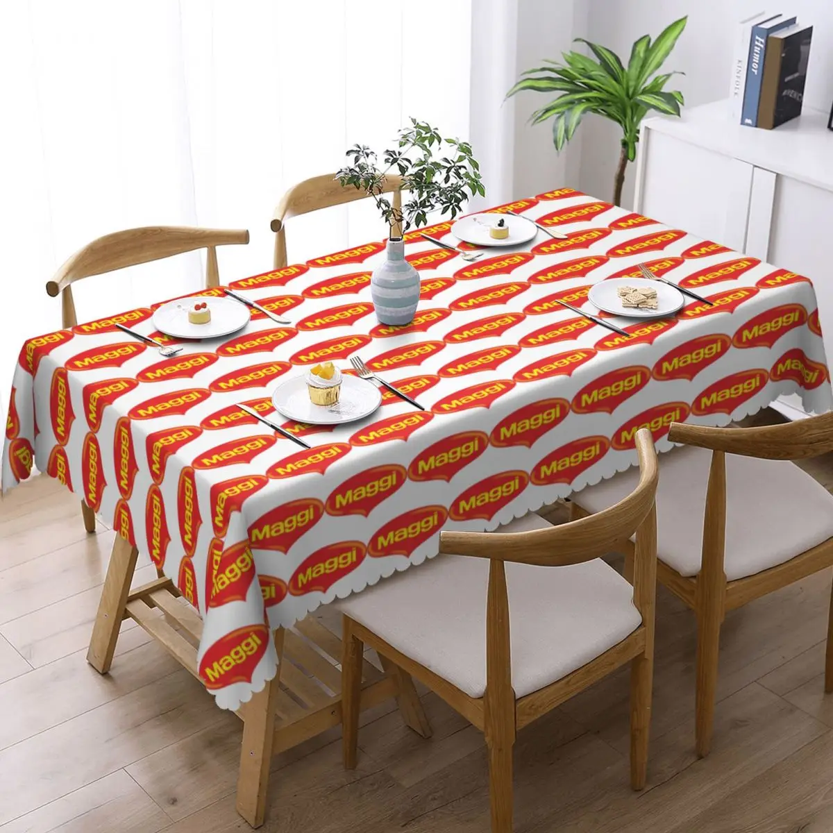Lifetime Maggi Customized Rectangular Tablecloth Waterproof Table Cover for Dining Events Table Cloth