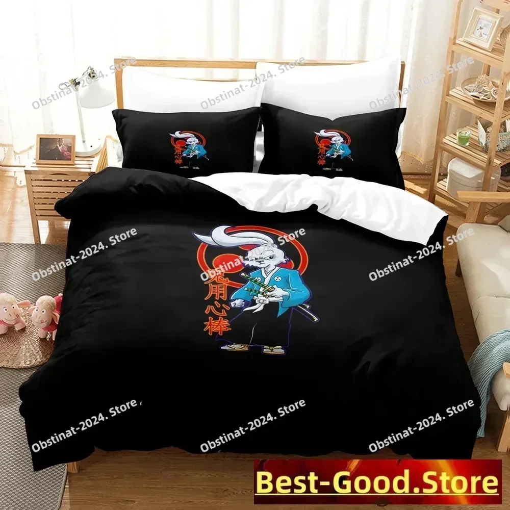Samurai Rabbit Bedding Set Single Twin Printed Bed Set With Pillowcase Bed Duvet Cover Soft Single Double Queen Super King Size