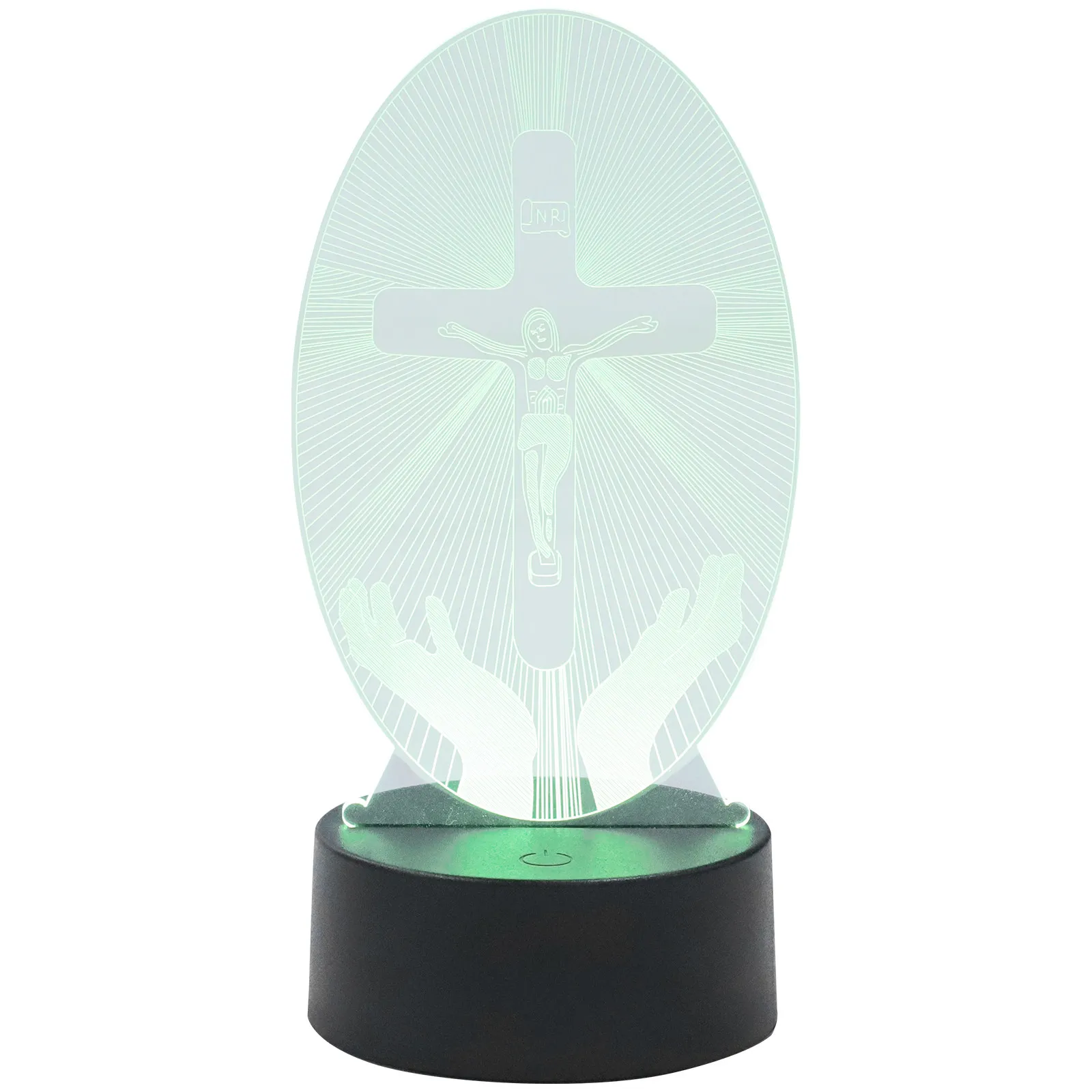 Premium Acrylic 3D Night Light with Cross Jesus Design Warm Glow Desktop Lamp for Indoor Outdoor Use Acrylic 3D Light view 4