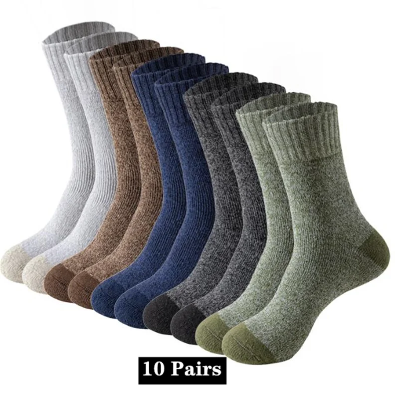 5/10 Pairs Merino Wool Socks For Men Women , Super Thick Hiking Sock Men's Thermal Socks For Cold Weather man woman Snow socks