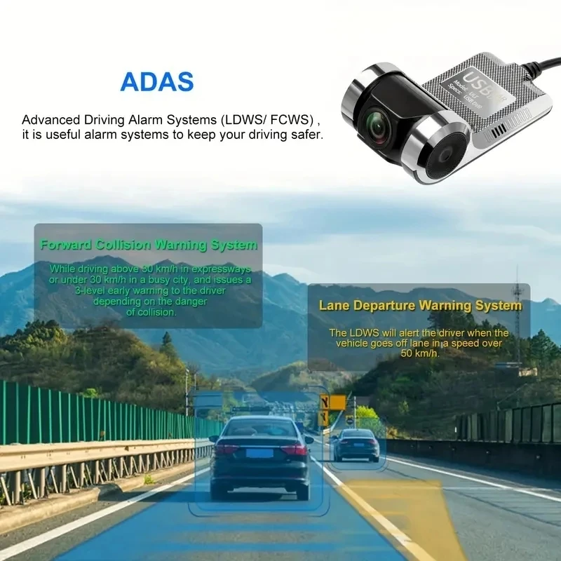 U2 Car Android Navigator USB HD Driving Recorder Media Comes with ADAS Driving Assistance Function Car Traffic recordern Camera