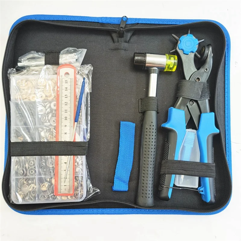 1Sets Metal Snaps Button Fasteners + Installation Tools Kit For Clothes Garment Bag Shoes Leathercraft