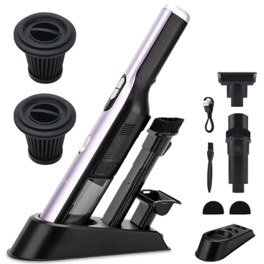 Handheld Vacuum Cordless Car Vacuum Cleaner 18KPa High-Power Suction Portable Hand Vac with Washable HEPA LED Light Storage Doc