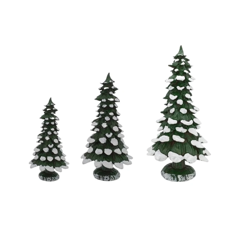SZWA Artisanal Resins Crafteds Christmas Trees Figurine for Desk, Mantles or Window Sill Holiday Ambiances