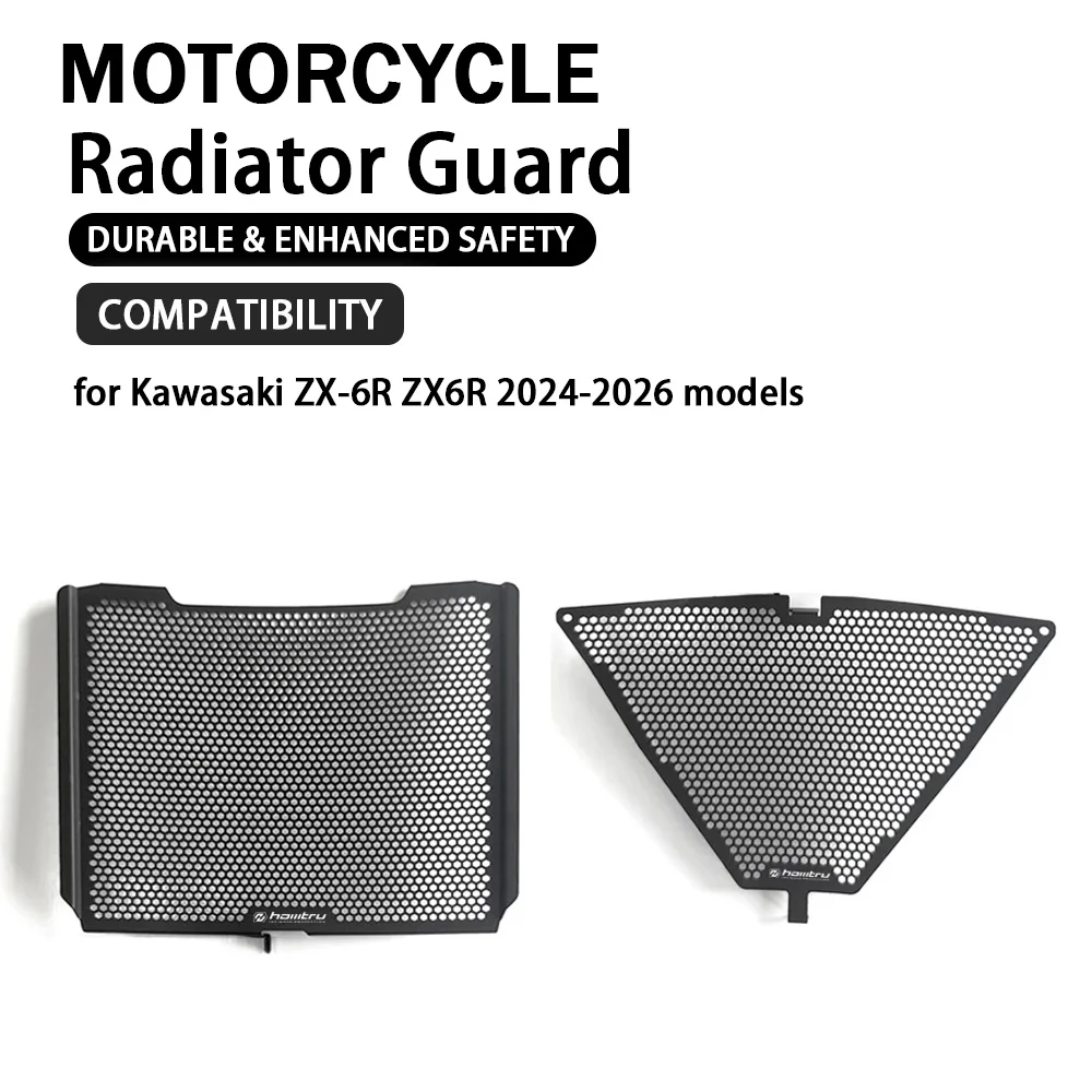 Motorcycle Radiator Guard Grill Cover Protector Aluminum Water Tank Protector for Kawasaki ZX-6R ZX6R 2024-2026 models