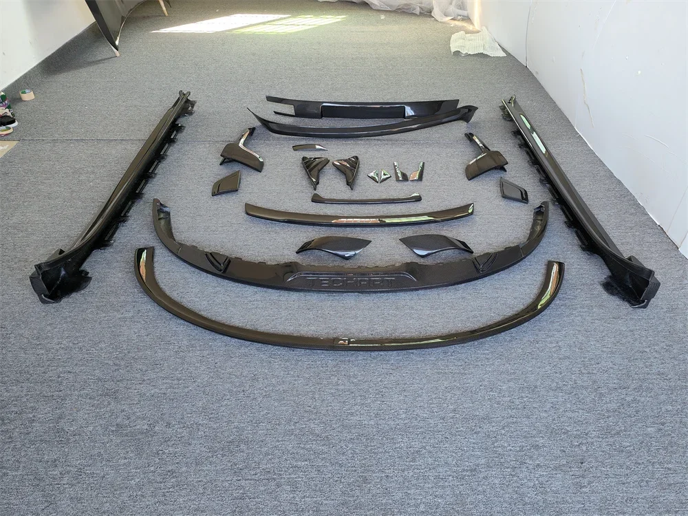 

New Carbon Fiber Front Lip Rear Diffuser Spoiler Side Skirt Body Kit for Porsche for Taycan Upgraded TH Style