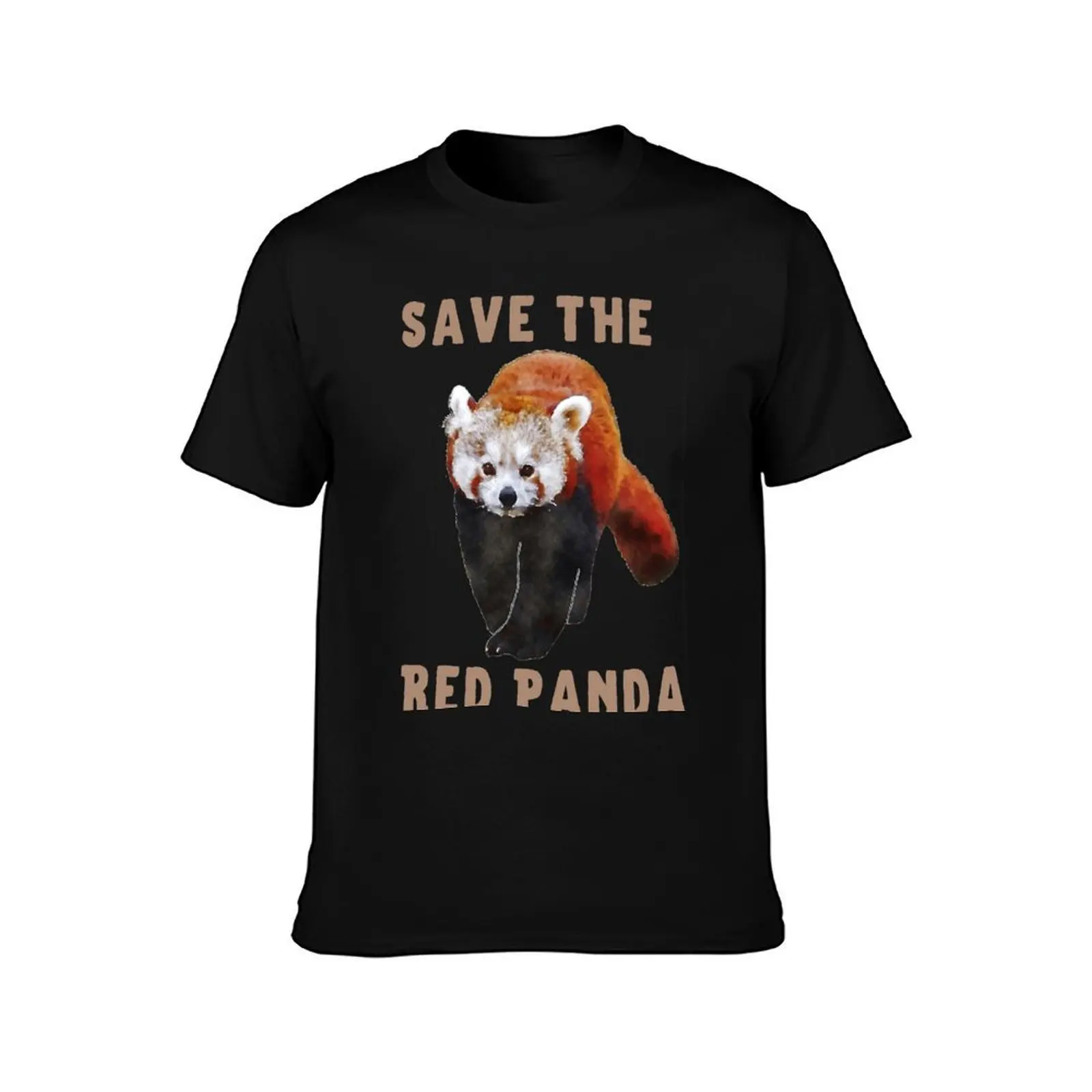 Save the Red Panda T-Shirt Simple Solid Color Crew Neck Tee T-Shirt