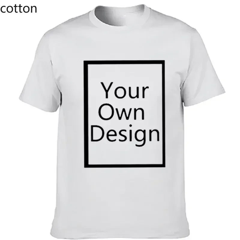 Customized Printed Cotton Black White T Shirt Harajuku Men Women Tee DIY Your Like Photo or Logo T-shirt Fashion Custom Tops