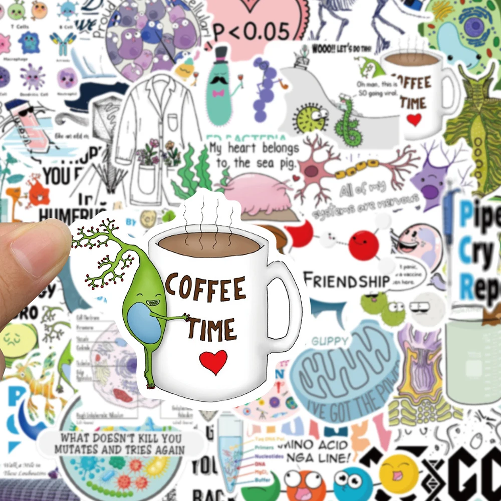 10/30/50/100pcs Science Chemistry Biology Laboratory Research Stickers Skateboard Laptop Phone Car Waterproof Sticker Kids Toys