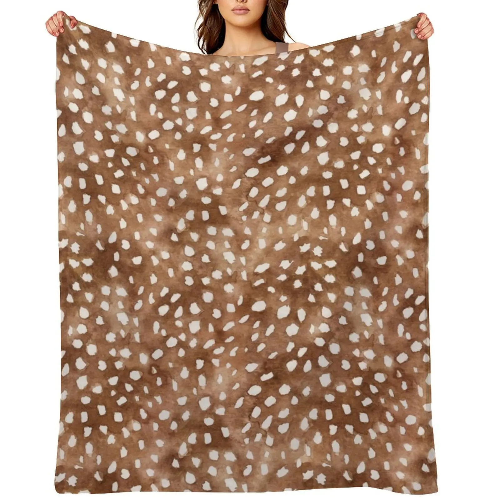

Boho Woodland Watercolor Deer Spots Throw Blanket Winter beds wednesday christmas decoration christmas gifts Blankets