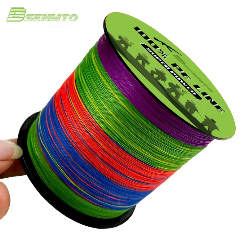 BSENMTO Brand 8 Strand Speckle PE Braided Fishing Line 300M 500M 1000M 150M 100M 20-100LB Multifilament  For Carp Wire