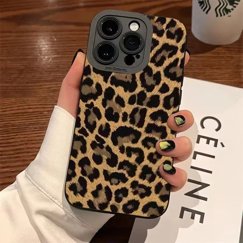 Ins Fashion Brown Leopard Pattern Case for Infinix Hot 50 11s 10i 10s Zero Note X 11 8i Smart 8 Spark 7 Go Pro Plus 4G 5G Cover